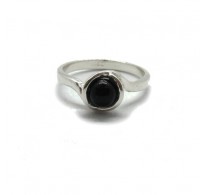 R001830O Stylish Sterling Silver Ring Solid 925 With 6mm Black Onyx Handcrafted